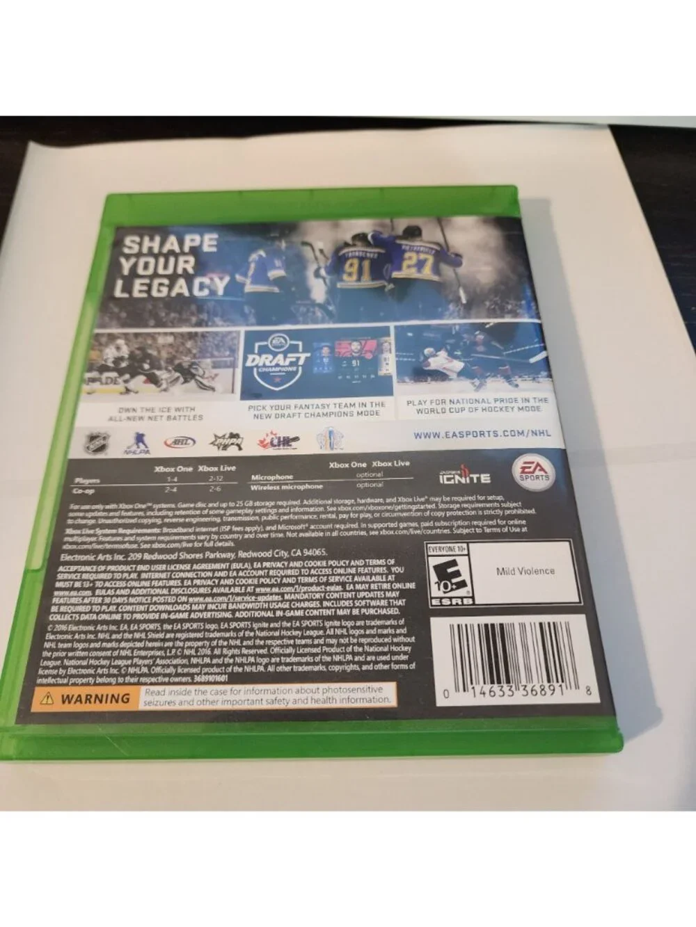 Xbox One 3 games bundle Trials Fusion FIFA 18 NHL 17 soccer hockey videogames